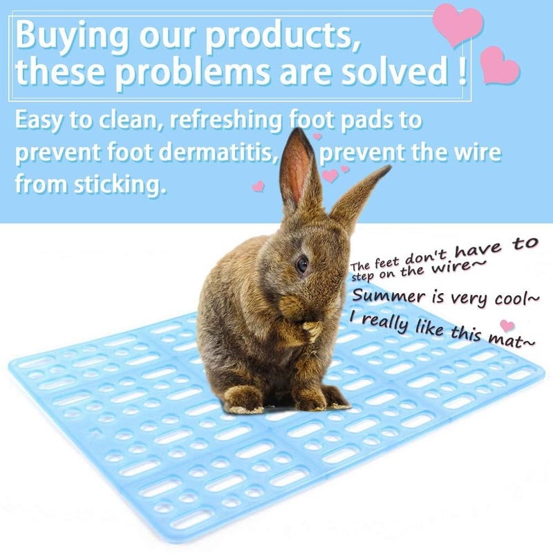 Hamiledyi Rabbit Feet Pad Hole Leak Water Design for Plastic Bunny Cage Mat Foot Resting Pads (1 Pink +1 White +1 Blue) - Image 5